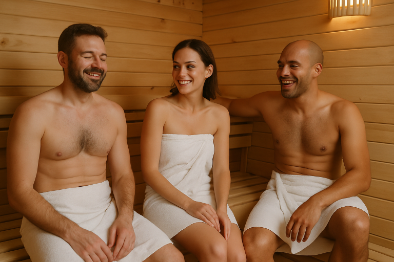 biseksuele sauna trio